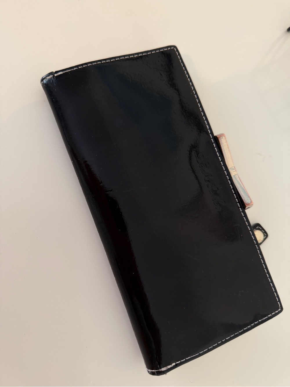 TED BAKER Black Patent Matinee Wallet - Picture 2 of 12